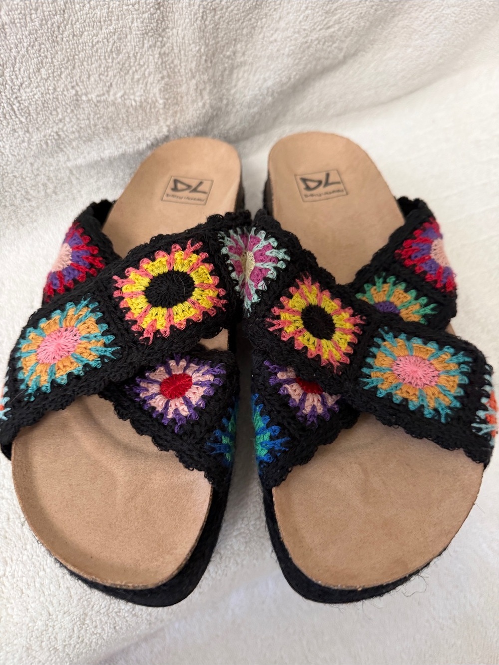 Dirty Laundry Handcrafted Multicolor Crochet Slide Sandals - Women